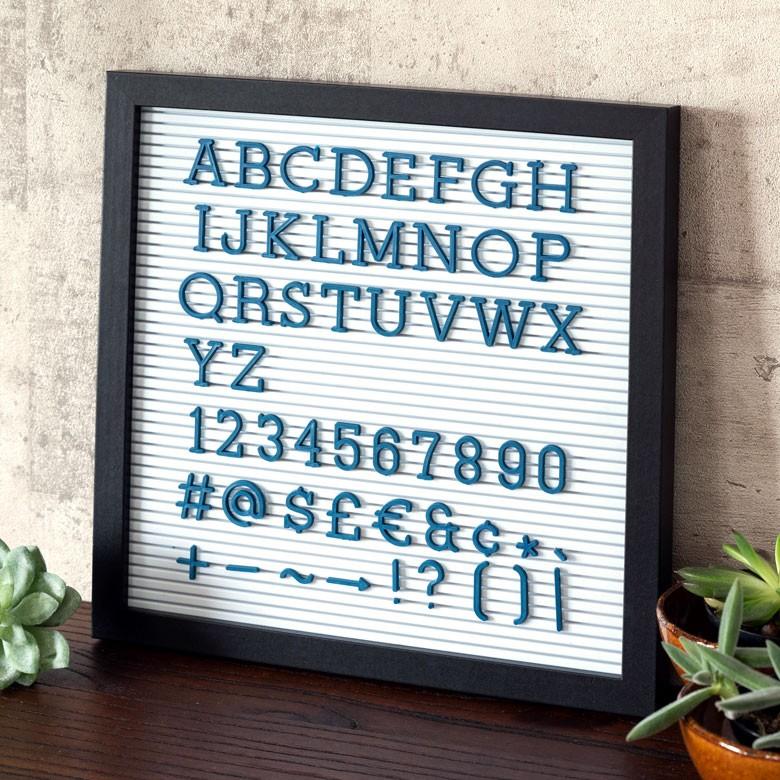 カラフルなウェルカムボード レターボード用 文字パーツ アルファベット 英字 数字 ネイビーブルー
