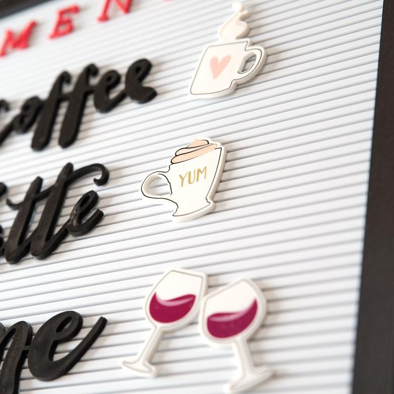 レターボード用文字パーツ アイコンパーツ カフェ レストラン ワイングラス ハート サインボード メッセージボード ウェルカムボード テキストパーツ 66760 | ELEMENTS（インテリア） | 05