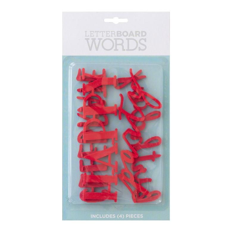 レターボード用文字パーツ 4種 英語 筆記体 レッド サインボード メッセージボード ウェルカムボード テキストパーツ 66762 | ELEMENTS（インテリア） | 08