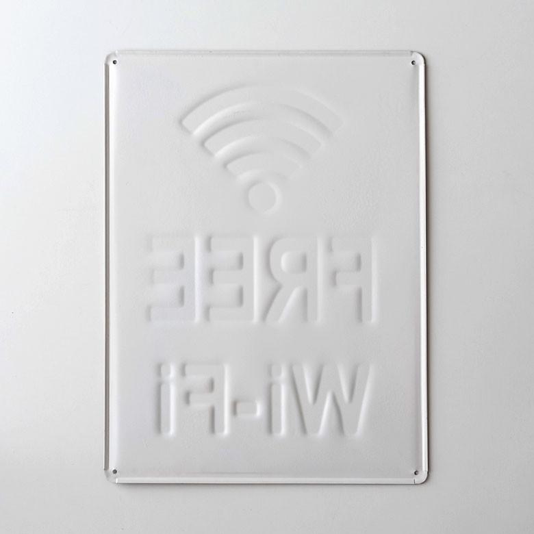 サインボード ブリキボード ブリキ サインプレート 壁掛け オブジェ プレート 看板 ボード Wi-Fi 店舗用 インテリア レトロ ヴィンテージ アメリカ 雑貨 66789 | ELEMENTS（インテリア） | 06