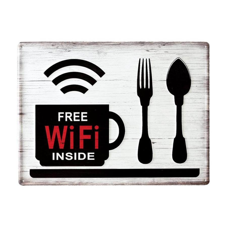 サインボード ブリキボード ブリキ サインプレート 壁掛け オブジェ プレート 看板 ボード Wi-Fi 店舗用 インテリア レトロ ヴィンテージ アメリカ 雑貨 66796 | ELEMENTS（インテリア） | 09