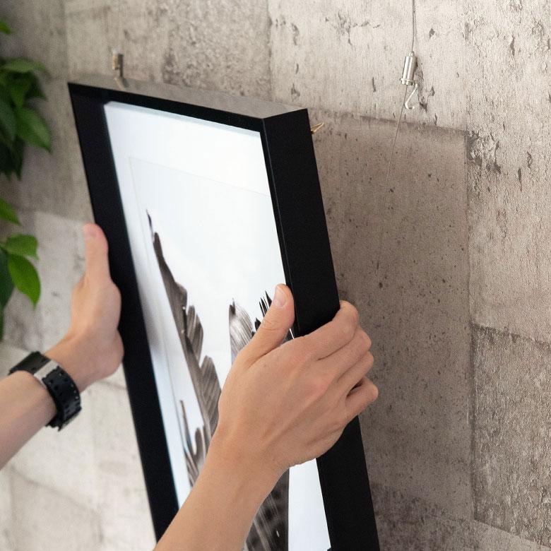 壁掛けアート アートフレーム アートパネル モノクロ ボタニカル 50×50cmフォト 写真 黒 ブラック フレーム パネル インテリア シンプル スタイリッシュ 66805 | ELEMENTS（インテリア） | 05