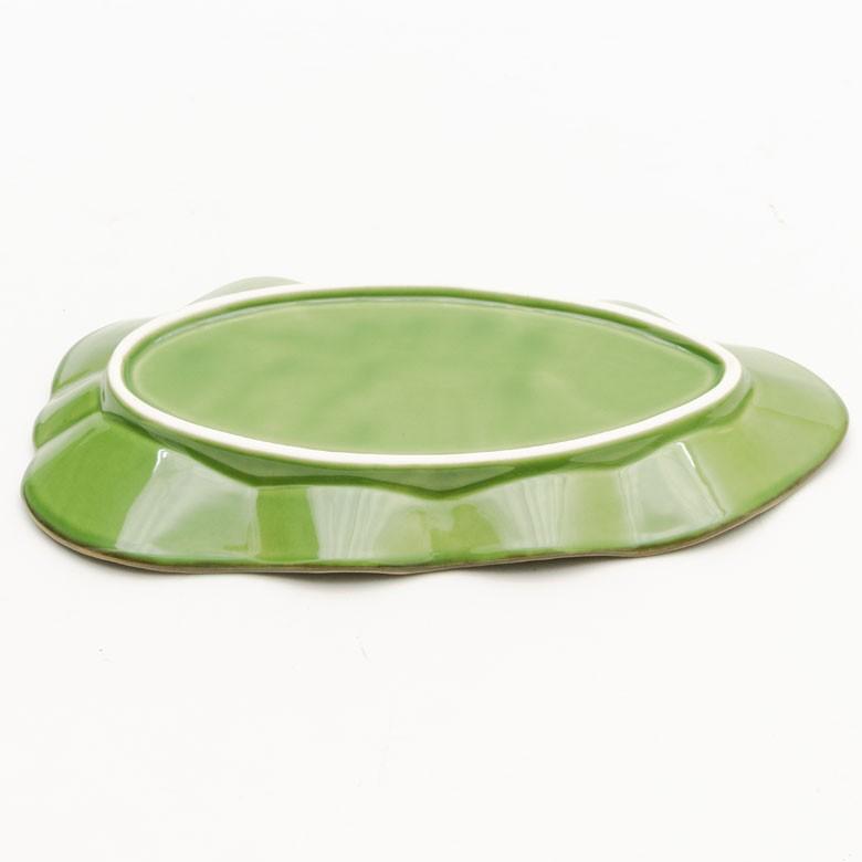 プレート 陶器 バナナリーフ柄 盛り皿 飾り皿 約25.5cm グリーン 食器 キッチン雑貨 アジアン エスニック 66809 | ブランド登録なし | 14