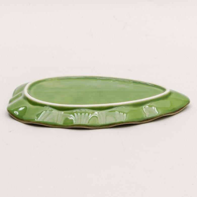 プレート 陶器 バナナリーフ柄 取り皿 セット 【1枚/2枚/5枚/10枚】 約19cm グリーン 食器 キッチン雑貨 アジアン エスニック 66808 | ブランド登録なし | 15