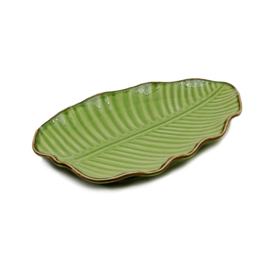 プレート 陶器 バナナリーフ柄 取り皿 セット 【1枚/2枚/5枚/10枚】 約19cm グリーン 食器 キッチン雑貨 アジアン エスニック 66808 | ブランド登録なし | 18