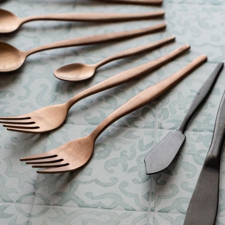 フォーク ディナーフォーク マット ローズゴールド  つや消し ステンレス テーブルセッティング アンティーク ヴェリーノ キッチン用品 結婚祝 食洗機対応 66833 | ELEMENTS（インテリア） | 05