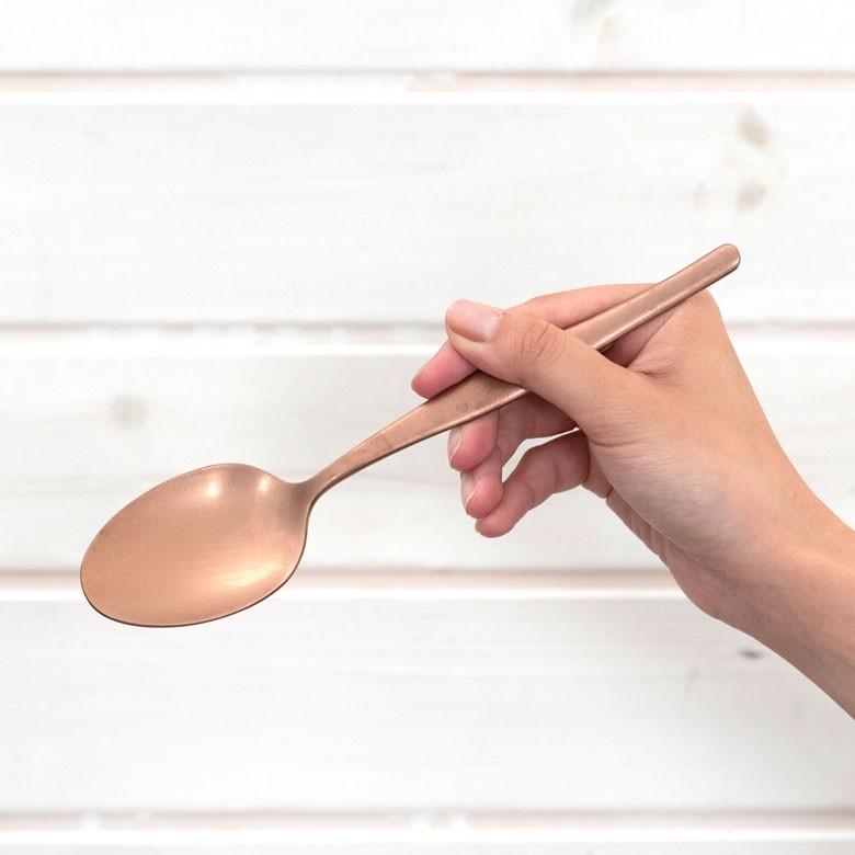 スプーン ディナースプーン マット ローズゴールド  つや消し ステンレス テーブルセッティング アンティーク ヴェリーノ キッチン用品 結婚祝 食洗機対応 66835 | ELEMENTS（インテリア） | 01