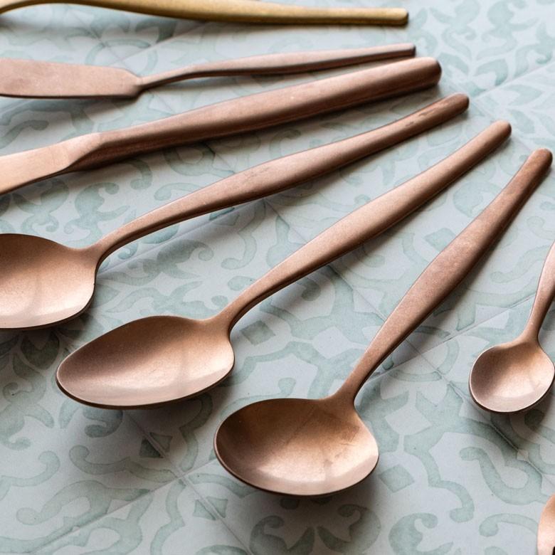 スプーン デザートスプーン マット ローズゴールド  つや消し ステンレス テーブルセッティング アンティーク ヴェリーノ キッチン用品 結婚祝 食洗機対応 66837 | ELEMENTS（インテリア） | 02