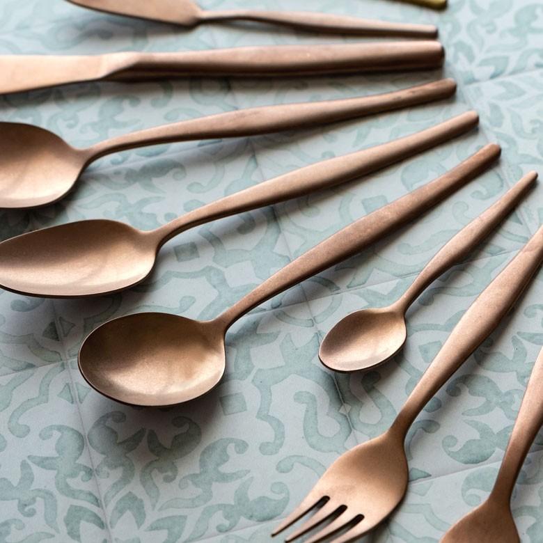 スプーン スープスプーン マット ローズゴールド  つや消し ステンレス テーブルセッティング アンティーク ヴェリーノ キッチン用品 結婚祝 食洗機対応 66839 | ELEMENTS（インテリア） | 02