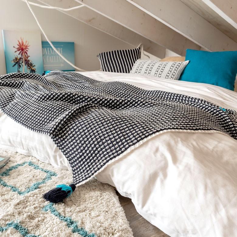 ニットブランケット 約100×140cm ブランケット 膝掛け タッセル付き 毛布 大判 おしゃれ 冬 肩掛 ふんわり ポンチョ 66887 | ブランド登録なし | 10