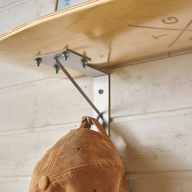 ウォールシェルフ スケートボード 木製 ラック ウォール シェルフ ウッド 棚 壁掛け 壁面 収納 幅約79cm 本物 ボード 西海岸 66890 | ELEMENTS（インテリア） | 07