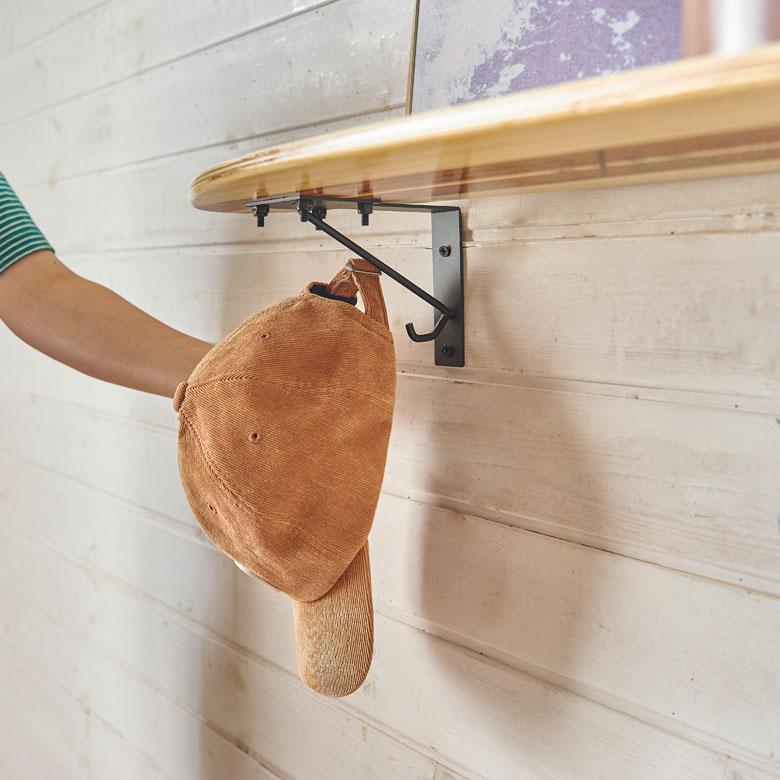 ウォールシェルフ スケートボード 木製 ラック ウォール シェルフ バンブー 棚 壁掛け 壁面 収納 幅約81cm 本物 ボード 西海岸 66892 | ELEMENTS（インテリア） | 14