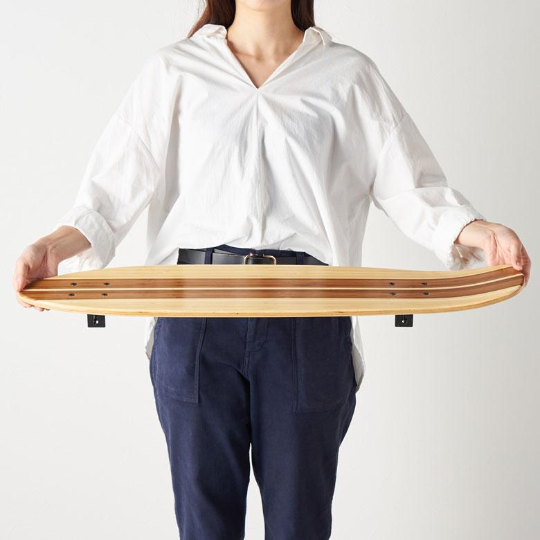 ウォールシェルフ スケートボード 木製 ラック ウォール シェルフ バンブー 棚 壁掛け 壁面 収納 幅約81cm 本物 ボード 西海岸 66892 | ELEMENTS（インテリア） | 16