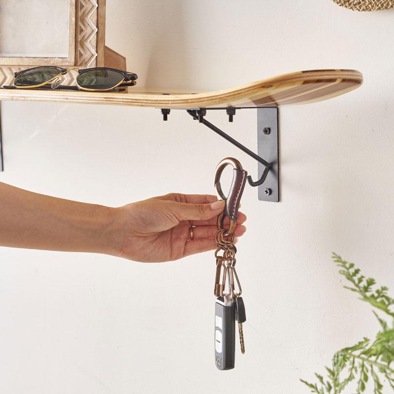 ウォールシェルフ スケートボード 木製 ラック ウォール シェルフ バンブー 棚 壁掛け 壁面 収納 幅約81cm 本物 ボード 西海岸 66892 | ELEMENTS（インテリア） | 04