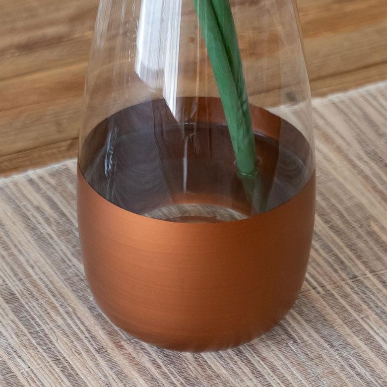 花瓶 フラワー ベース 高さ27cm トール ツートンカラー  クリア 透明 花びん 花器  ガラス 丸 円柱 生花 グリーン おしゃれ 北欧 リゾート アジアン 雑貨 66897 | ブランド登録なし | 05