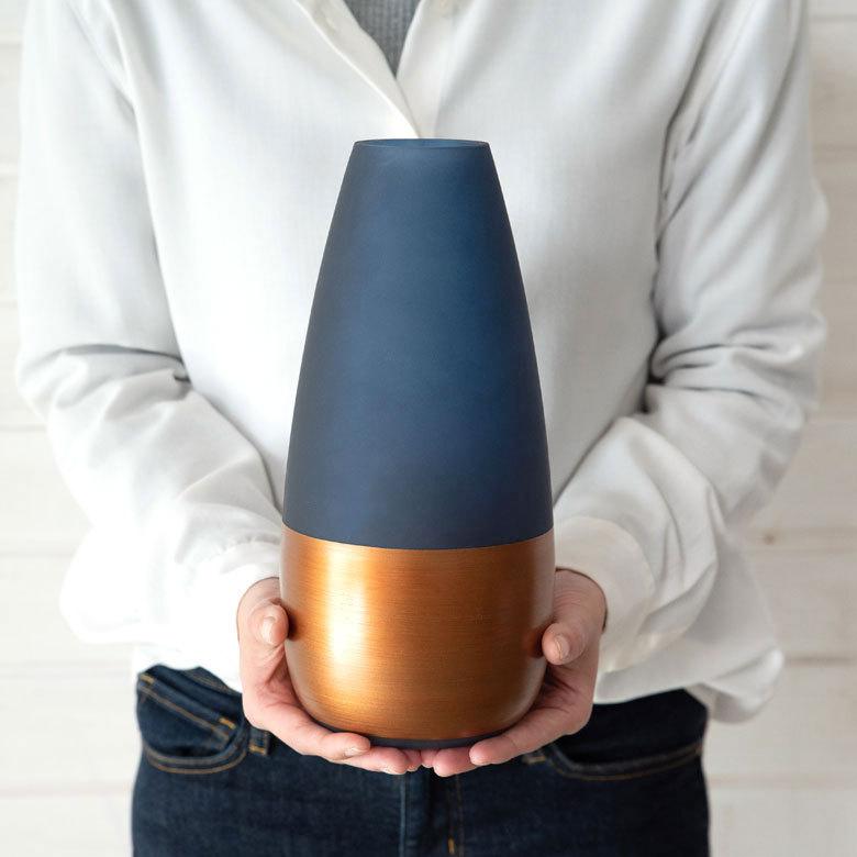 花瓶 フラワー ベース 高さ27cm トール ツートンカラー  クリア 透明 花びん 花器  ガラス 丸 円柱 生花 グリーン おしゃれ 北欧 リゾート アジアン 雑貨 66897 | ブランド登録なし | 09