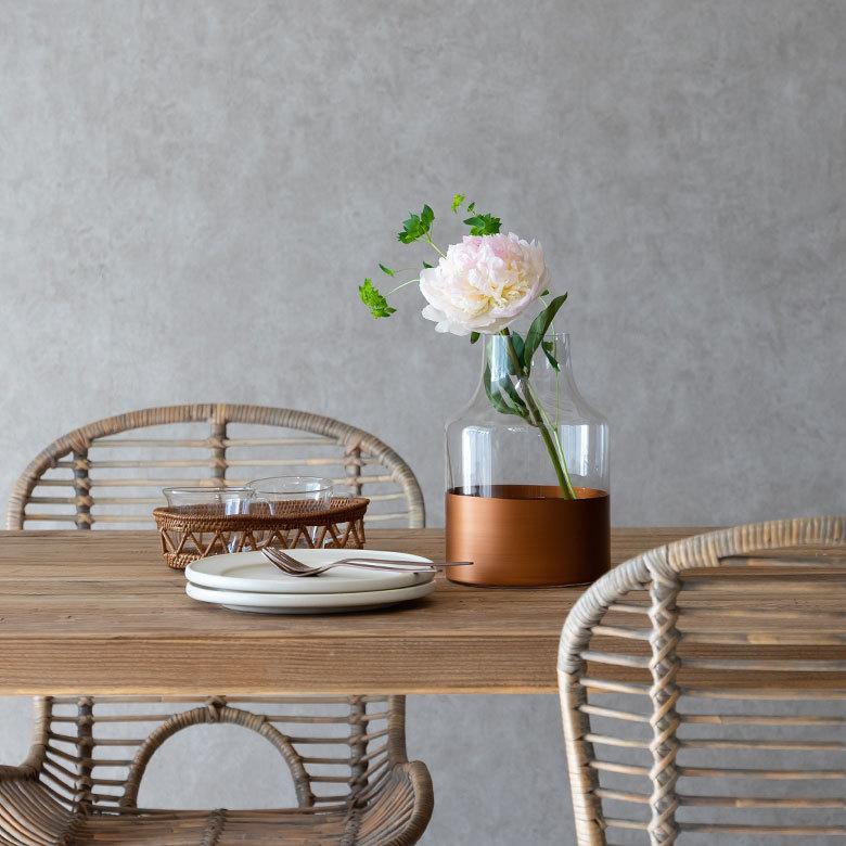 花瓶 フラワー ベース 高さ22cm ボトル ツートンカラー クリア 透明 花びん 花器  ガラス 丸 円柱 生花 グリーン おしゃれ 北欧 リゾート アジアン 雑貨 66898 | ブランド登録なし | 04