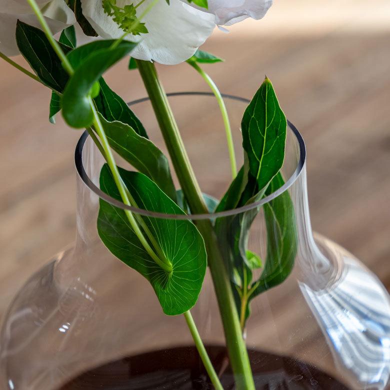 花瓶 フラワー ベース 高さ22cm ボトル ツートンカラー クリア 透明 花びん 花器  ガラス 丸 円柱 生花 グリーン おしゃれ 北欧 リゾート アジアン 雑貨 66898 | ブランド登録なし | 10