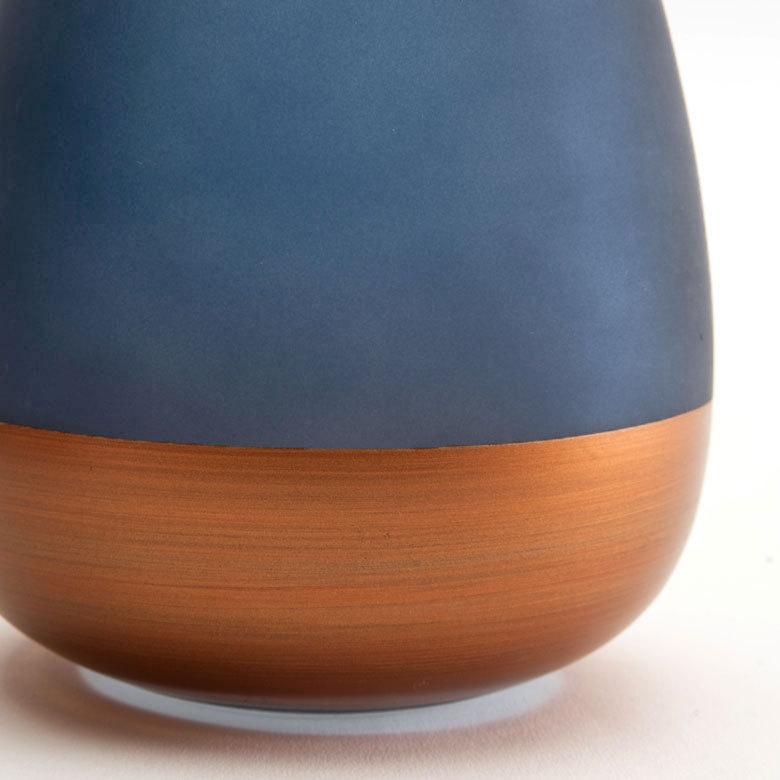 花瓶 フラワー ベース 高さ15.5cm コクーン ツートンカラー クリア 透明 花びん 花器  ガラス 丸 円柱 花 グリーン おしゃれ 北欧 リゾート 西海岸 新生活 66899 | ブランド登録なし | 15