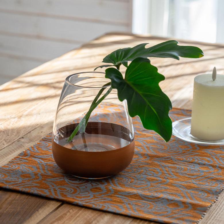 花瓶 フラワー ベース 高さ15.5cm コクーン ツートンカラー クリア 透明 花びん 花器  ガラス 丸 円柱 花 グリーン おしゃれ 北欧 リゾート 西海岸 新生活 66899 | ブランド登録なし | 17