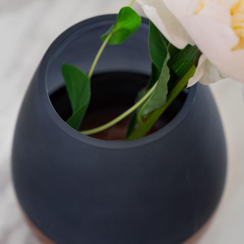 花瓶 フラワー ベース 高さ15.5cm コクーン ツートンカラー クリア 透明 花びん 花器  ガラス 丸 円柱 花 グリーン おしゃれ 北欧 リゾート 西海岸 新生活 66899 | ブランド登録なし | 08