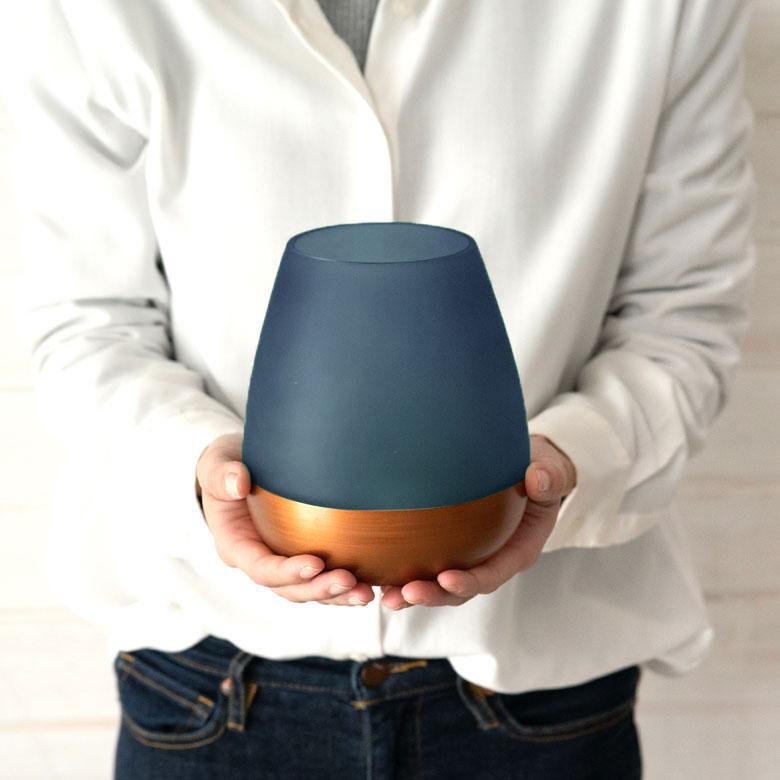 花瓶 フラワー ベース 高さ15.5cm コクーン ツートンカラー クリア 透明 花びん 花器  ガラス 丸 円柱 花 グリーン おしゃれ 北欧 リゾート 西海岸 新生活 66899 | ブランド登録なし | 09