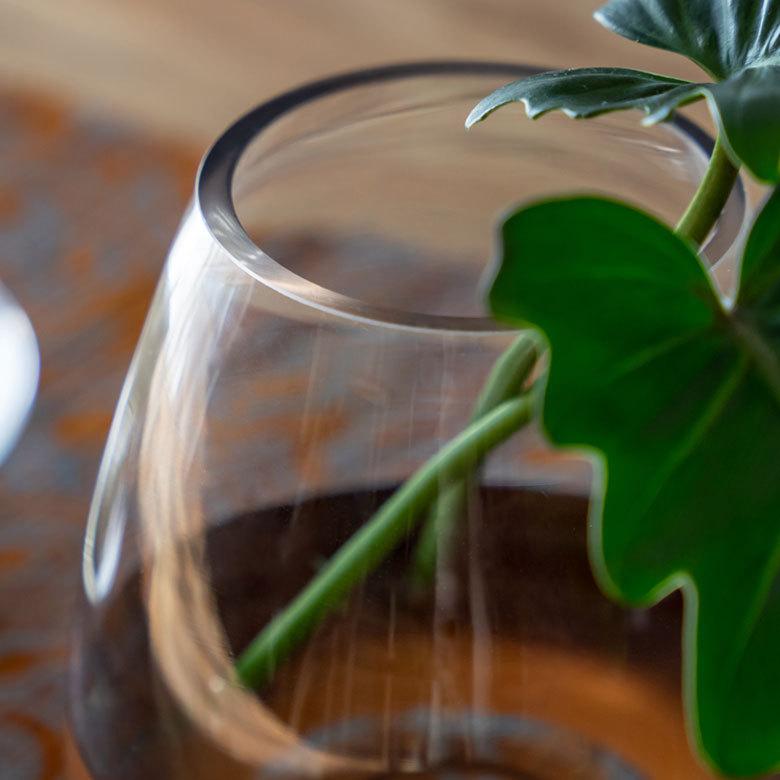 花瓶 フラワー ベース 高さ15.5cm コクーン ツートンカラー クリア 透明 花びん 花器  ガラス 丸 円柱 花 グリーン おしゃれ 北欧 リゾート 西海岸 新生活 66899 | ブランド登録なし | 10