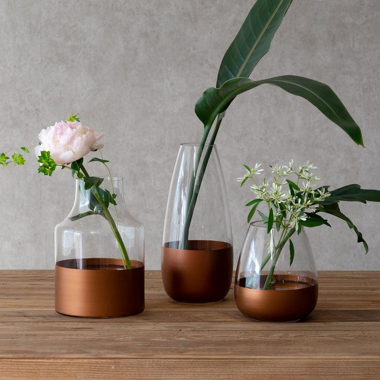 花瓶 フラワー ベース 高さ15.5cm コクーン ツートンカラー クリア 透明 花びん 花器  ガラス 丸 円柱 花 グリーン おしゃれ 北欧 リゾート 西海岸 新生活 66899 | ブランド登録なし | 11