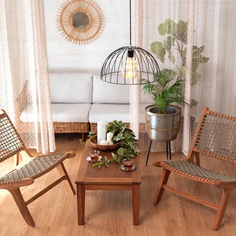 ワイヤー ランプシェード スチール led E26 レトロ 北欧 ダイニング ブラック 照明 照明器具 おしゃれ リビング  1灯 カフェ風 66902 | ELEMENTS（インテリア） | 12