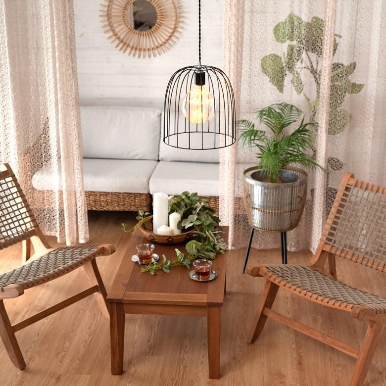 ワイヤー ランプシェード スチール led E26 レトロ 北欧 ダイニング ブラック 照明 照明器具 おしゃれ リビング  1灯 カフェ風 66903 | ELEMENTS（インテリア） | 12