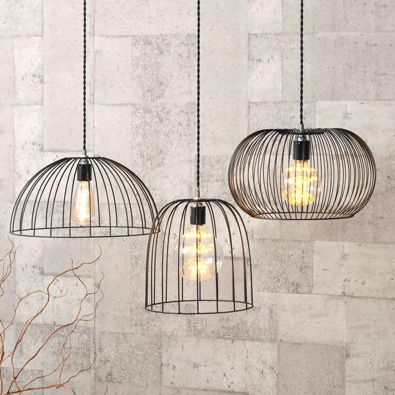 ワイヤー ランプシェード スチール led E26 レトロ 北欧 ダイニング ブラック 照明 照明器具 おしゃれ リビング  1灯 カフェ風 66903 | ELEMENTS（インテリア） | 14