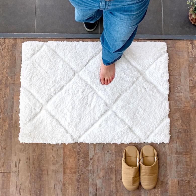 玄関マット ラグマット 約60×90m ノンスリップ 加工 凹凸 3D 立体ラグ カーペット マット 滑り止め おしゃれ 床暖房対応 ホットカーペット対応 66925 | ブランド登録なし | 09