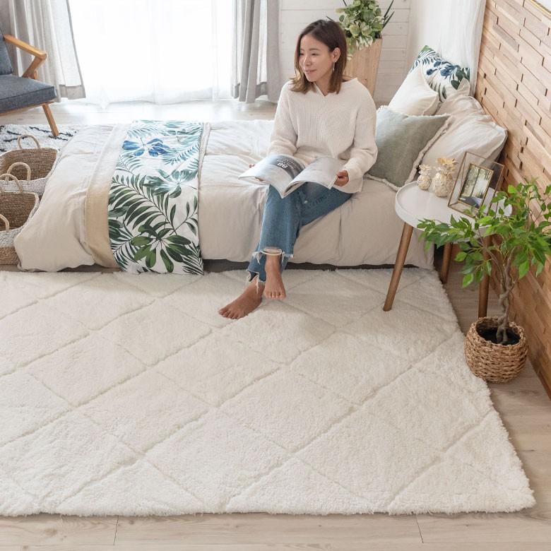 ラグ ラグマット 約 140 × 200 cm ノンスリップ 加工 凹凸 3D