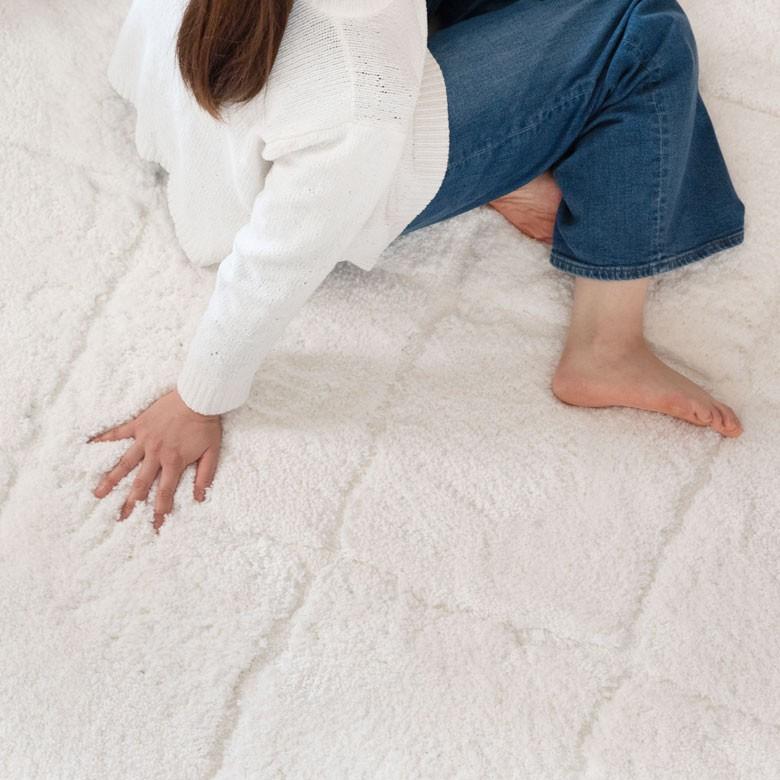 ラグ ラグマット 約 140 × 200 cm ノンスリップ 加工 凹凸 3D 立体ラグ カーペット マット 滑り止め おしゃれ 床暖房対応 ホットカーペット対応 66929 | ブランド登録なし | 08