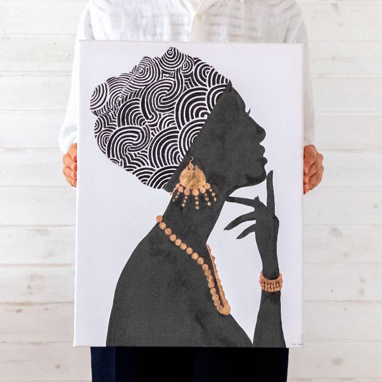 大型アートキャンパス女性