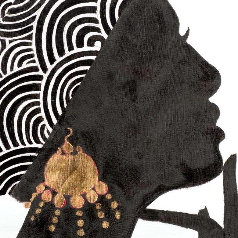 アートパネル 女性 横向き キャンパス 幅37.5cm 高さ50cm アフリカン 絵 アート アート 壁掛 リゾート ウォールデコレーション おしゃれ  ウーマン 66963 | ブランド登録なし | 04