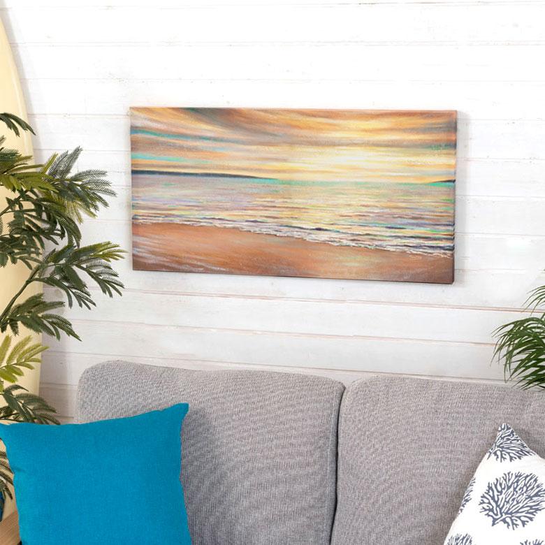 油絵　大きめ　アートフレーム　サンセット 油絵大きめアートフレームサンセット