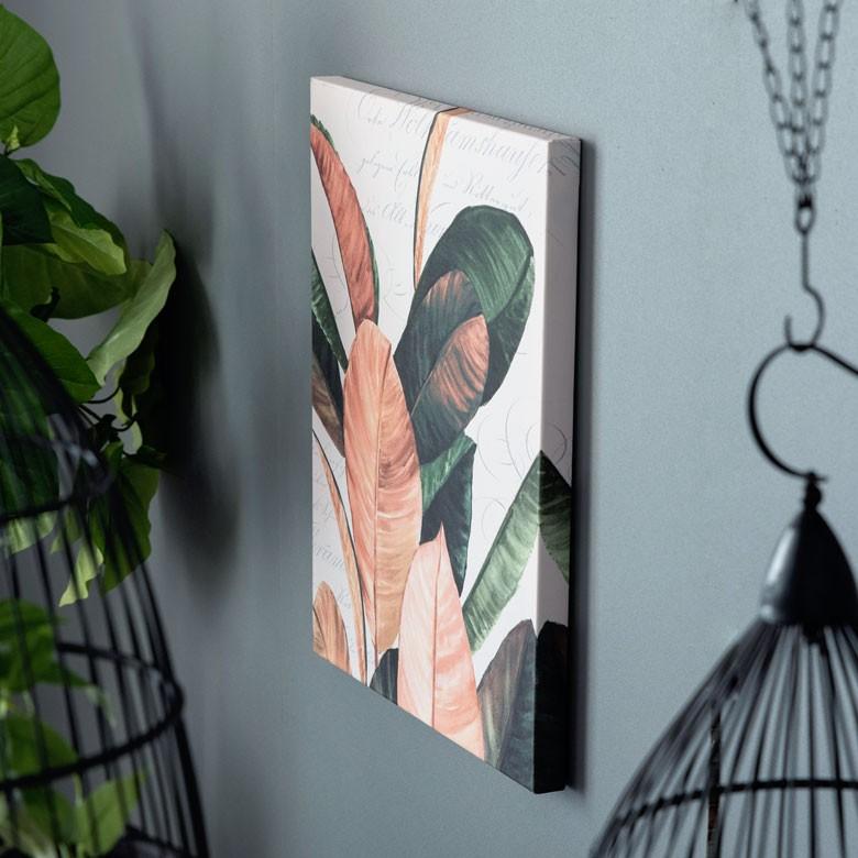 アートパネル リーフ ゴムの木 キャンパス 幅40cm 高さ50cm 正方形 グリーン ボタニカル 壁掛け インテリア おしゃれ 北欧 南国 ウォールデコレーション 66974 | ELEMENTS（インテリア） | 11