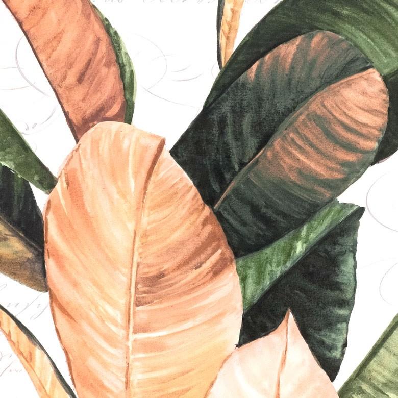 アートパネル リーフ ゴムの木 キャンパス 幅40cm 高さ50cm 正方形 グリーン ボタニカル 壁掛け インテリア おしゃれ 北欧 南国 ウォールデコレーション 66974 | ELEMENTS（インテリア） | 02