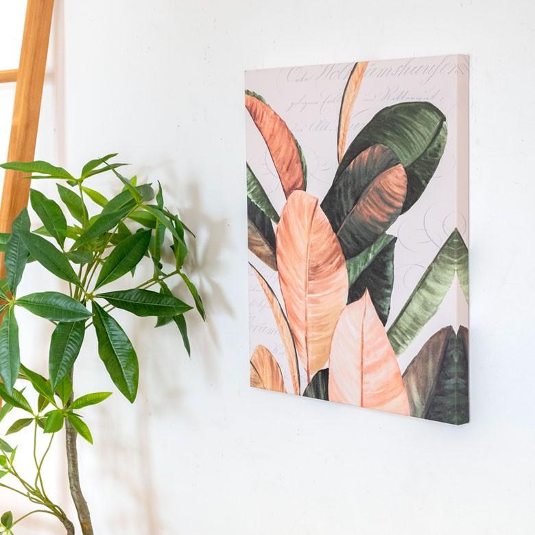 アートパネル リーフ ゴムの木 キャンパス 幅40cm 高さ50cm 正方形 グリーン ボタニカル 壁掛け インテリア おしゃれ 北欧 南国 ウォールデコレーション 66974 | ELEMENTS（インテリア） | 06