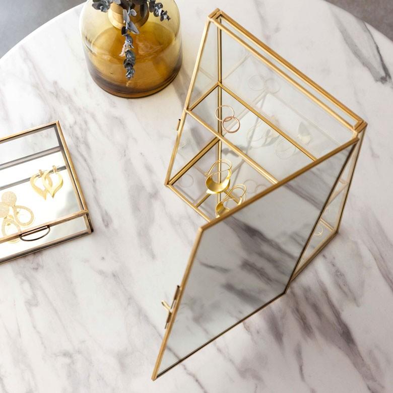 アクセサリーケース ジュエリーボックス 小物入れ アクセサリー ケース 収納 フタ付き ガラス 真鍮 ゴールド ディスプレイ ケース おしゃれ ミラー 鏡 66980 | ELEMENTS（インテリア） | 13