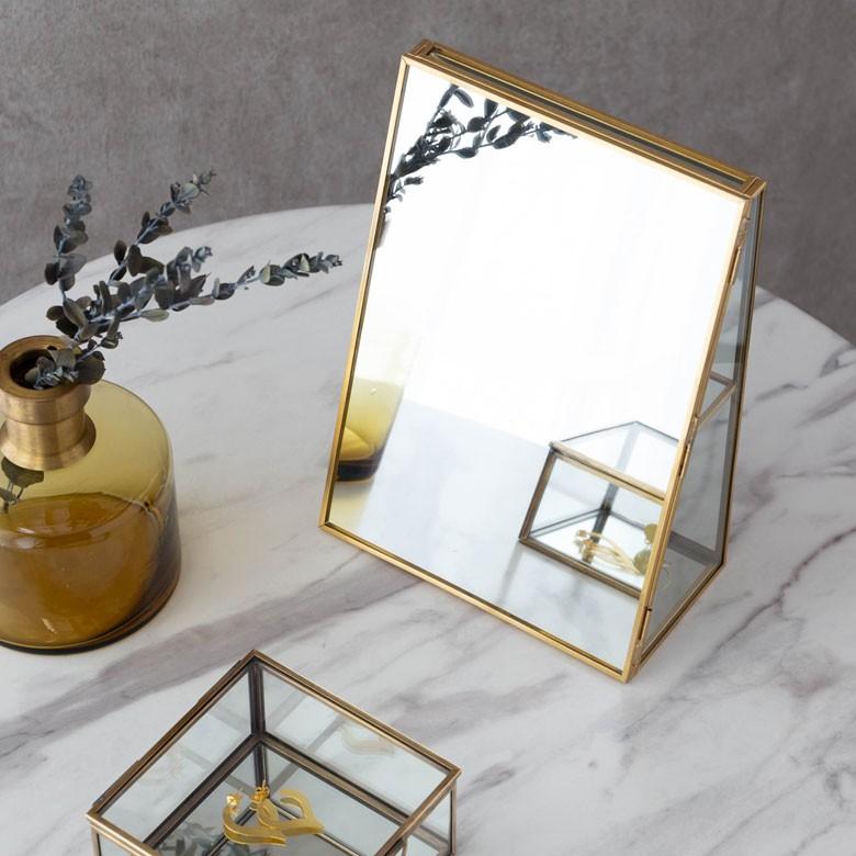 アクセサリーケース ジュエリーボックス 小物入れ アクセサリー ケース 収納 フタ付き ガラス 真鍮 ゴールド ディスプレイ ケース おしゃれ ミラー 鏡 66980 | ELEMENTS（インテリア） | 19