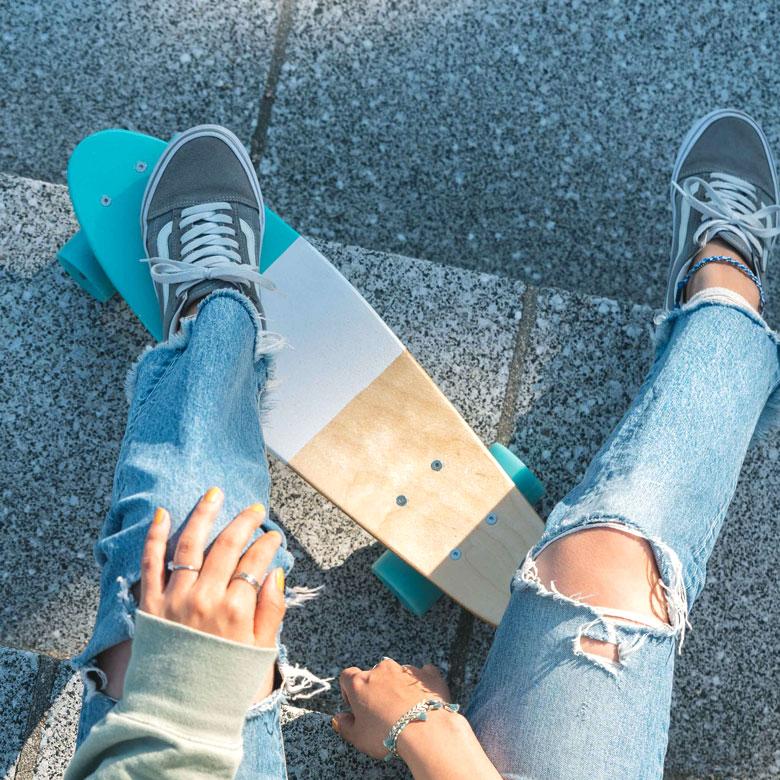 スケートボード ミニ クルージング ボード ペニータイプ ブルー 青 小さめ 子供 西海岸 インテリア 飾り オブジェ アウトドア スケボー おしゃれ 66981-bl | ブランド登録なし | 07