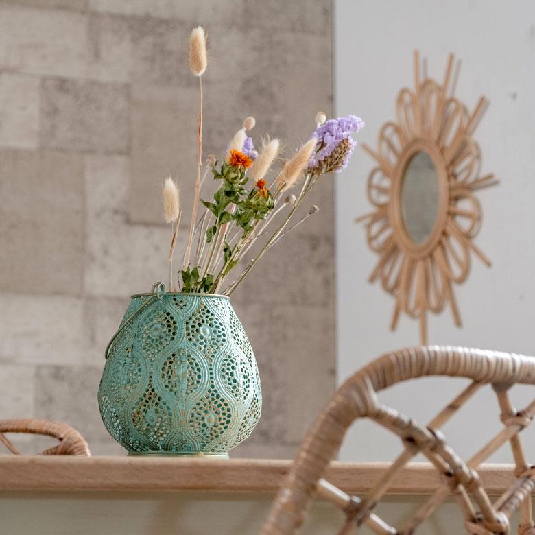 キャンドルホルダー キャンドル ランタン ライト アラベスク ブルー ホワイト 小物入れ フラワーベース モロッカン アンティーク風 66982 | ELEMENTS（インテリア） | 20