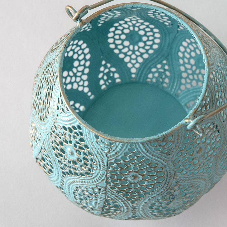 キャンドルホルダー キャンドル ランタン ライト アラベスク ブルー ホワイト 小物入れ フラワーベース モロッカン アンティーク風 66982 | ELEMENTS（インテリア） | 08