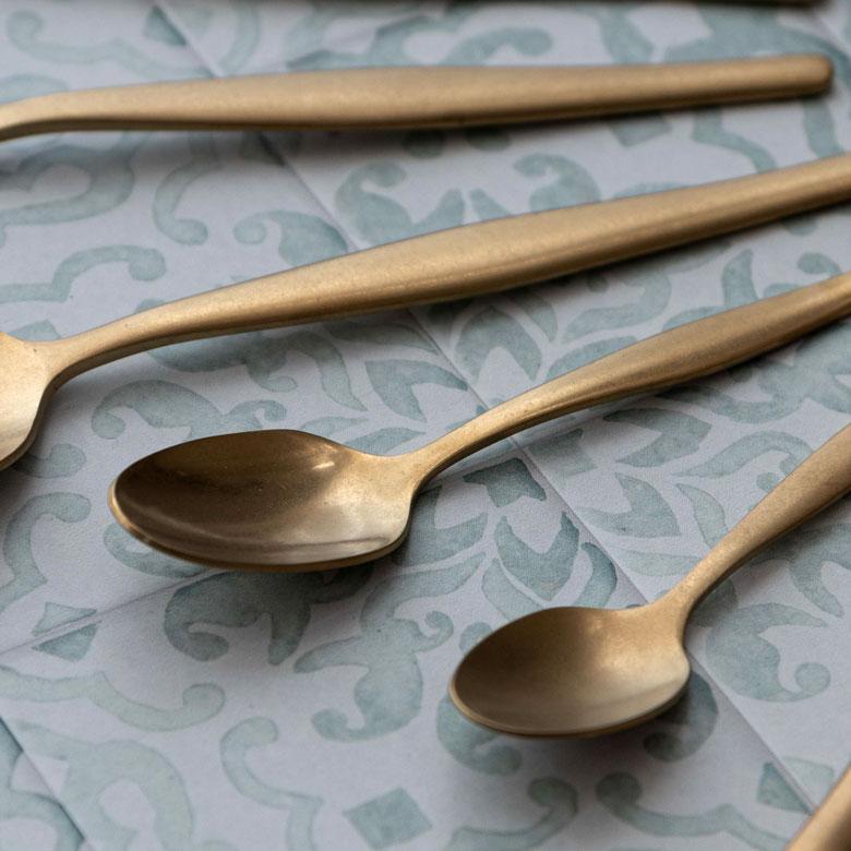 スプーン ティースプーン  マット ゴールド色 金色 つや消し ステンレス テーブルセッティング ヴェリーノ キッチン用品 結婚祝 食洗機対応 66986 | ELEMENTS（インテリア） | 10