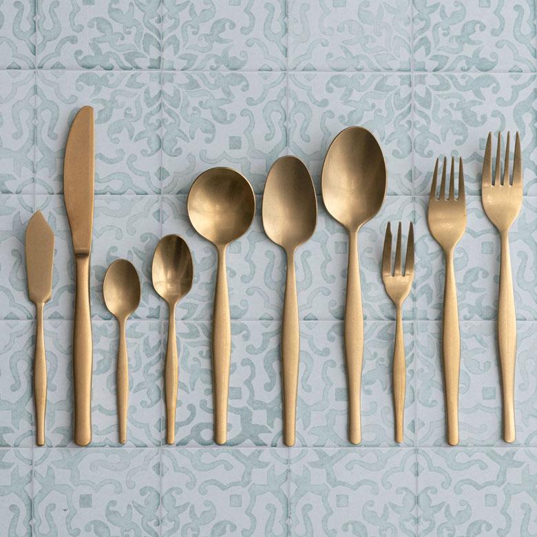 スプーン ティースプーン  マット ゴールド色 金色 つや消し ステンレス テーブルセッティング ヴェリーノ キッチン用品 結婚祝 食洗機対応 66986 | ELEMENTS（インテリア） | 12