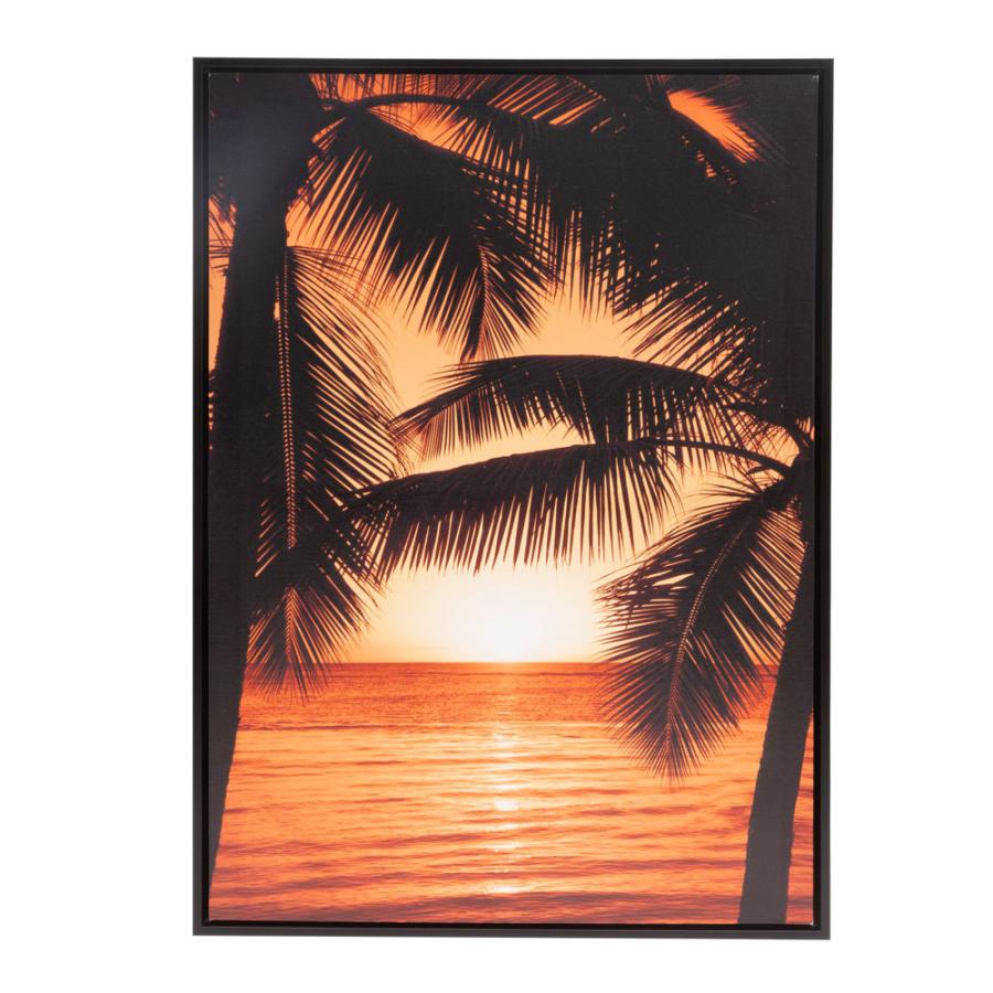 招き猫椰子の木手書きキャンパス