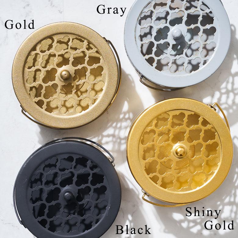 蚊取り 線香 入れ 3個セット 蓋付き 円形 モロッカン柄 スチール製 ブラック ゴールド シルバー ホルダー 蚊遣り かやり 蚊やり ランタン 西海岸 リゾート  669 | ELEMENTS（インテリア） | 14