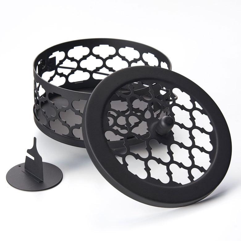 蚊取り 線香 入れ 3個セット 蓋付き 円形 モロッカン柄 スチール製 ブラック ゴールド シルバー ホルダー 蚊遣り かやり 蚊やり ランタン 西海岸 リゾート  669 | ELEMENTS（インテリア） | 16